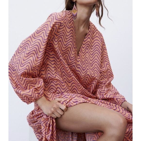 Zara The Giny Printed Dress Size Medium - Picture 1 of 8